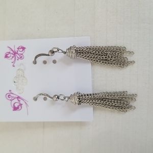 Silver Chain Dangly Earrings